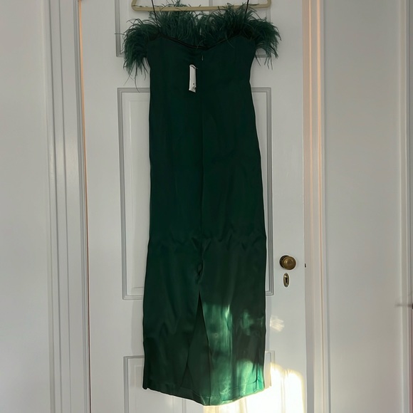Zara Strapless Feather Silk Dress Size Small - Picture 3 of 4